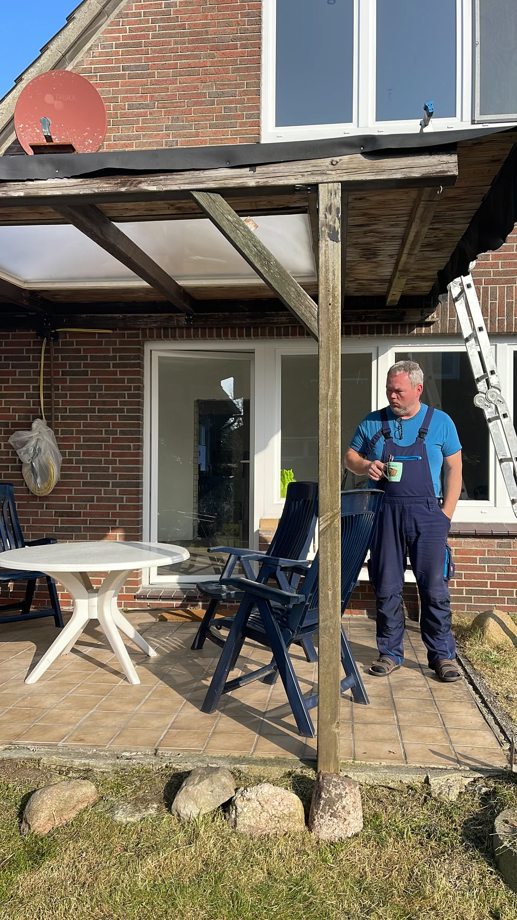Vorher: Die Mitte der Terrasse